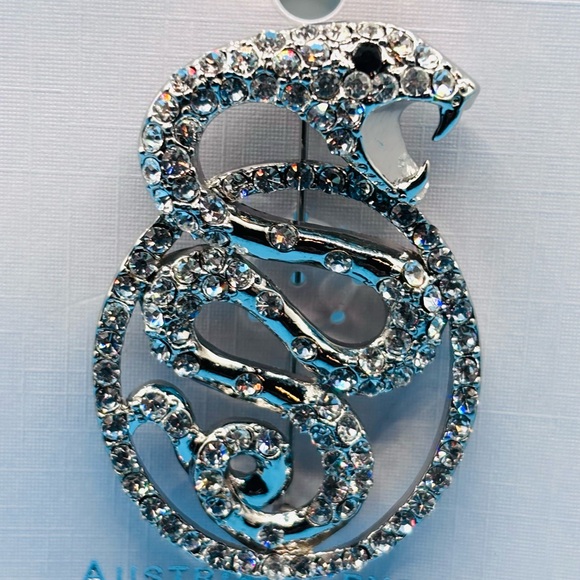 Beauty Collection Jewelry - Silver Tone Snake Brooch